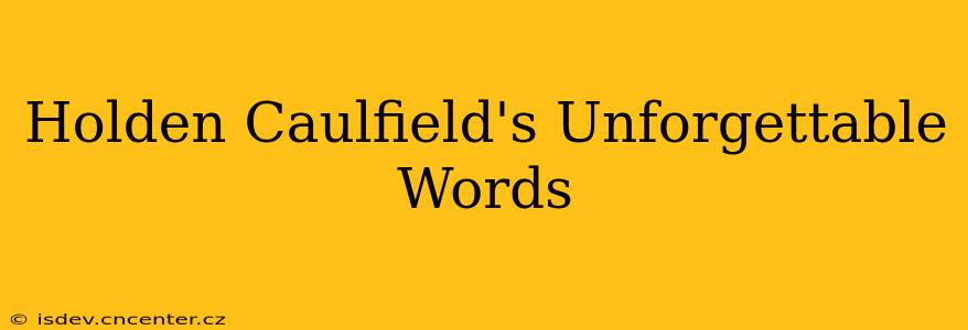 Holden Caulfield's Unforgettable Words