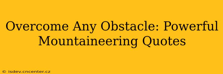 Overcome Any Obstacle: Powerful Mountaineering Quotes
