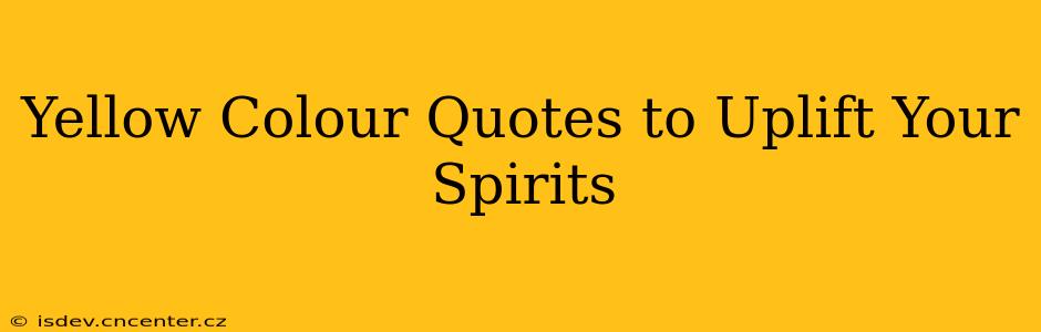 Yellow Colour Quotes to Uplift Your Spirits